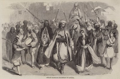 Fellah Marriage Procession in Latakia by Joseph Austin Benwell